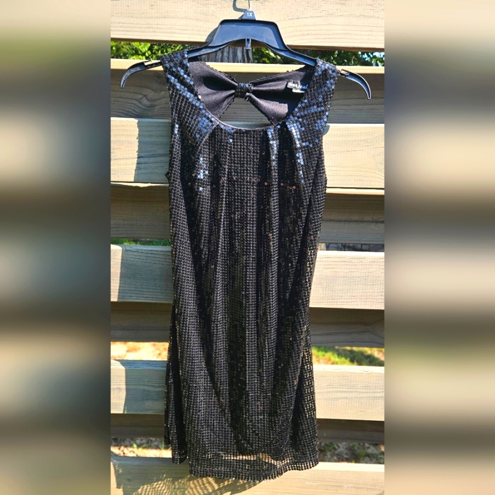 Wet Seal Black Sequin Mini Party Dress Size Medium